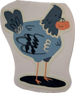 Pigeon Holding Pumpkins